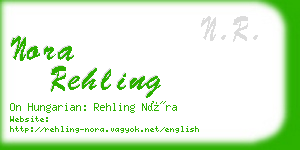 nora rehling business card